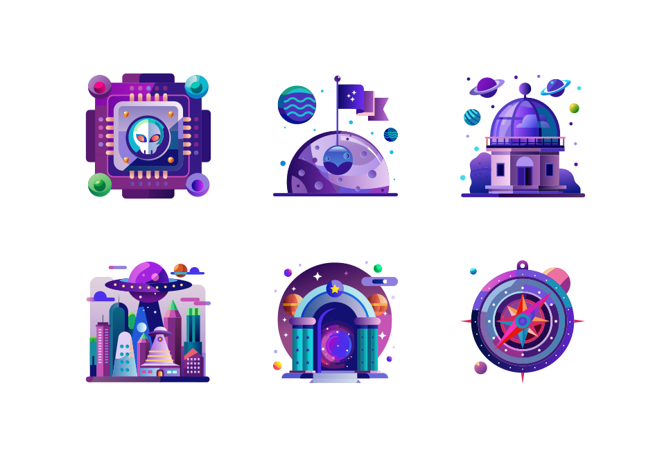 Space Vector Icon Set Large Set Preview