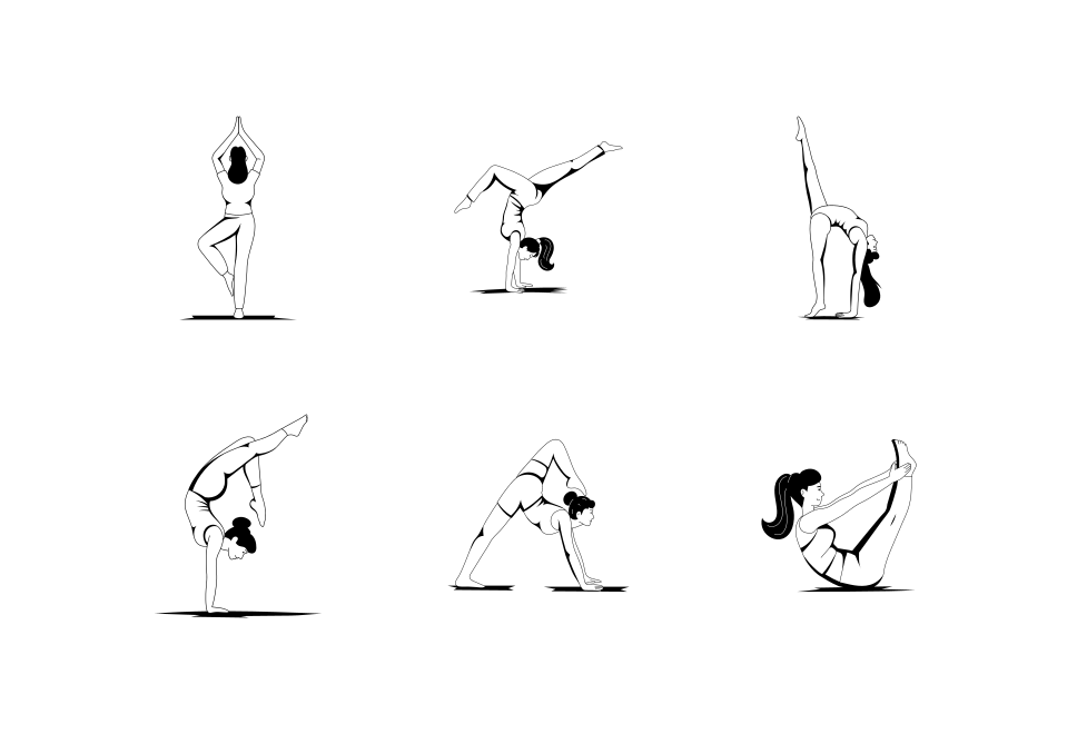 Yoga Poses Illustration Set Large Set Preview
