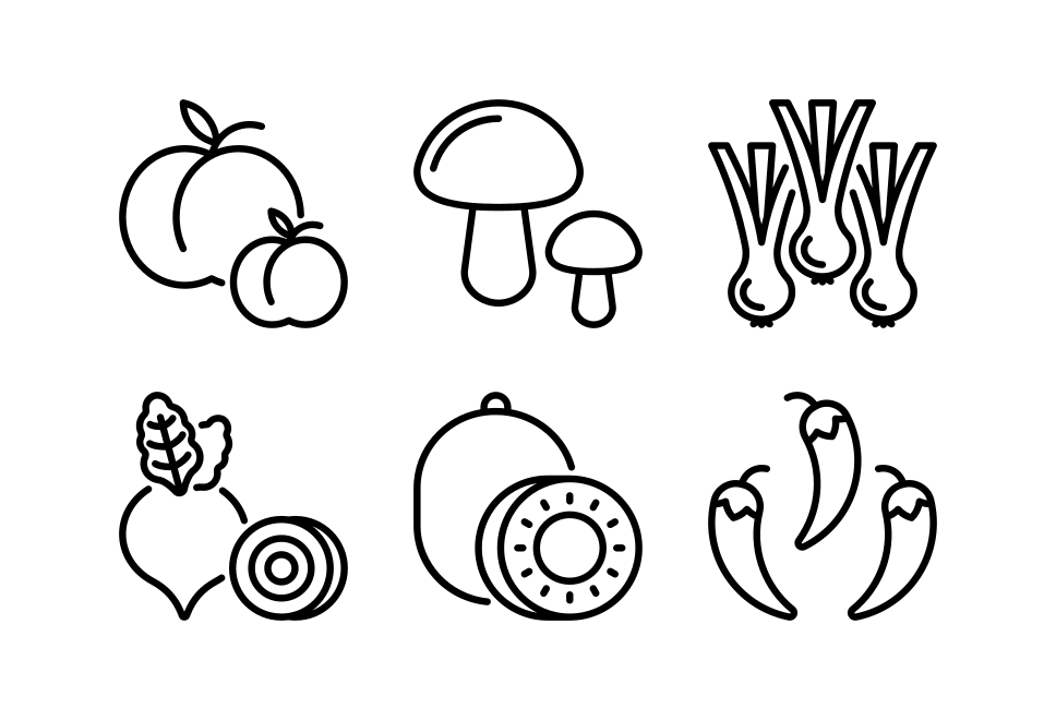 Vegetables and Fruits Large Set Preview