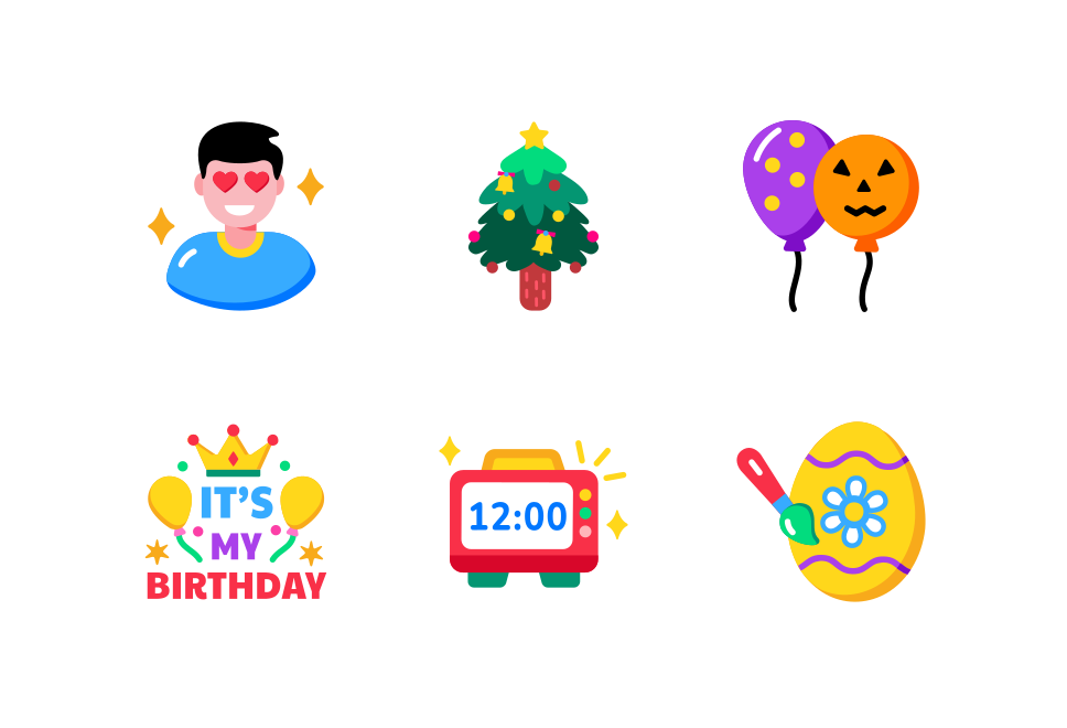 Joyful Holiday Icon Set Large Set Preview