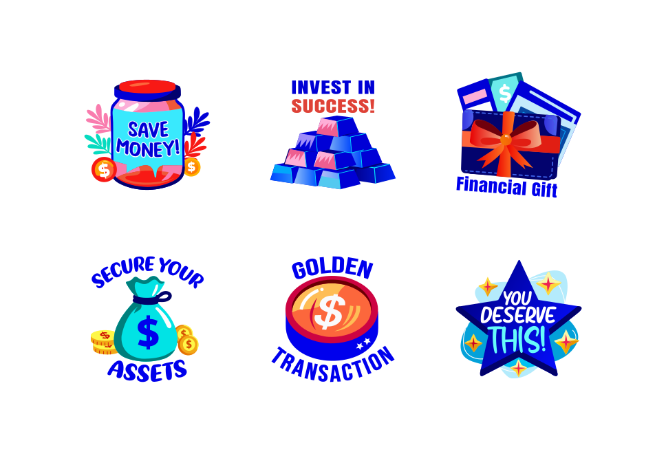 Credit and Debit Card Stickers Large Set Preview