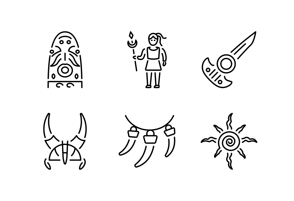 Tribal Art Icon Set  Large Set Preview