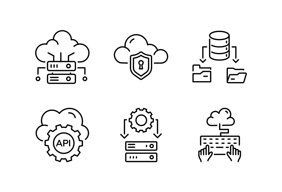 Cloud Technology Icon Art Set  Large Set Preview