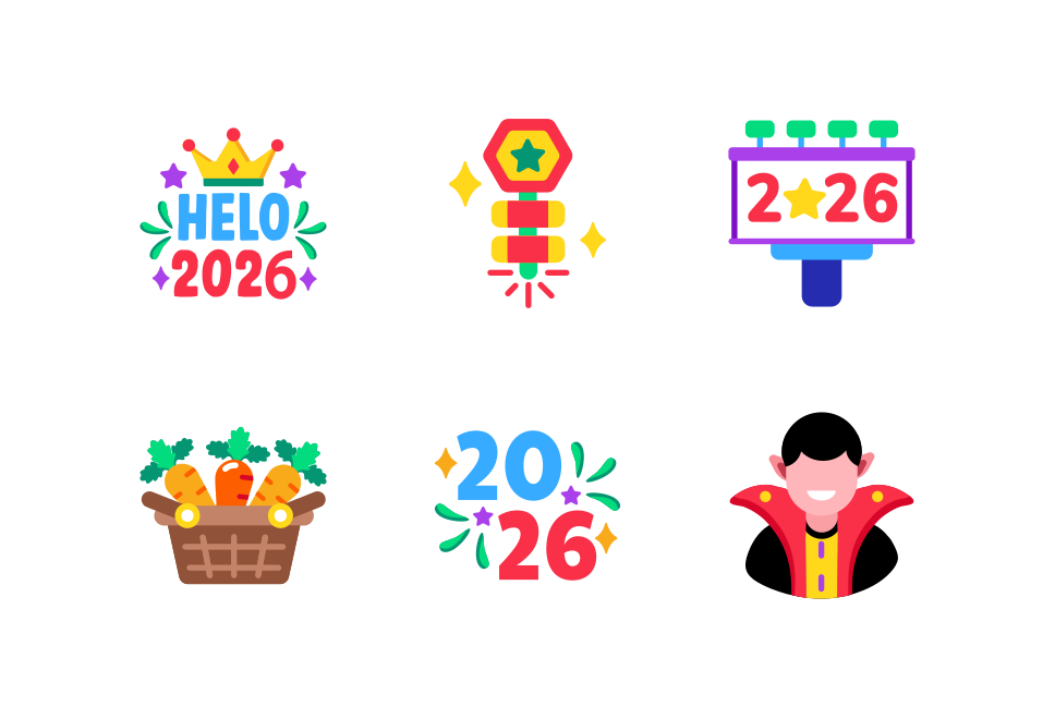 Joyful Holiday Icon Set Large Set Preview