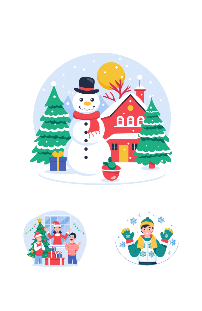 Christmas Characters Illustrations Large Set Preview