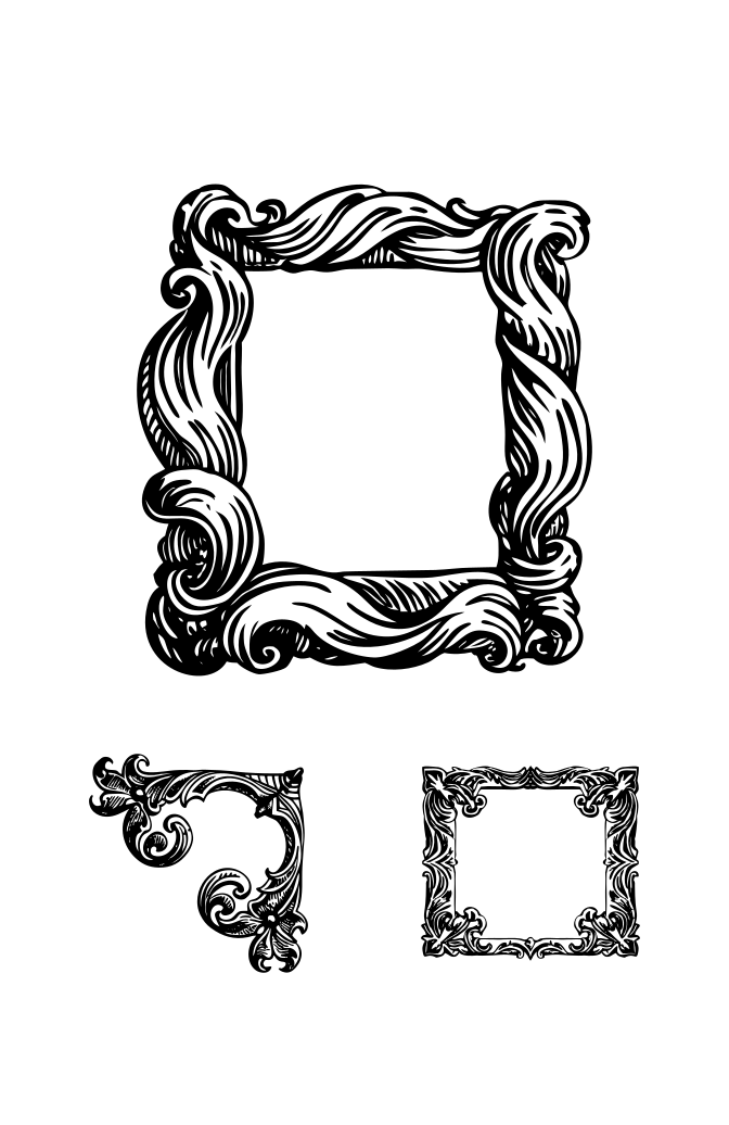 Vintage Frames Illustration Set Large Set Preview