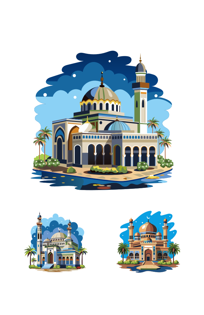 Mosque Illustration Art Set Large Set Preview