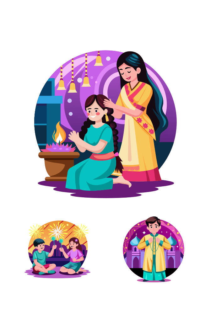 Diwali Illustration Art Set Large Set Preview