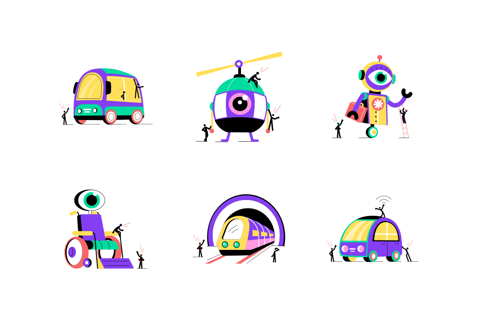 Mobility and Transport Illustration Set  Large Set Preview