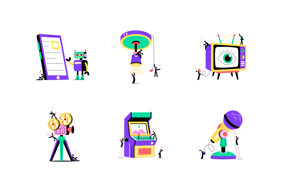 Gaming and Entertainment Illustration Set  Large Set Preview