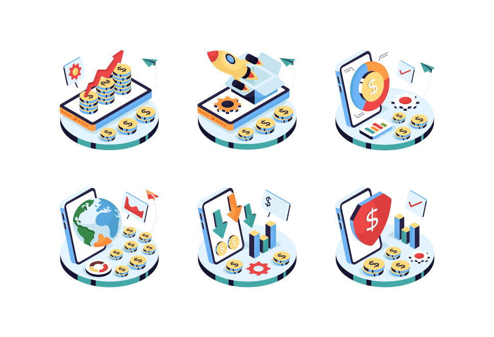 Business and Finance Isometric Illustrations  Large Set Preview
