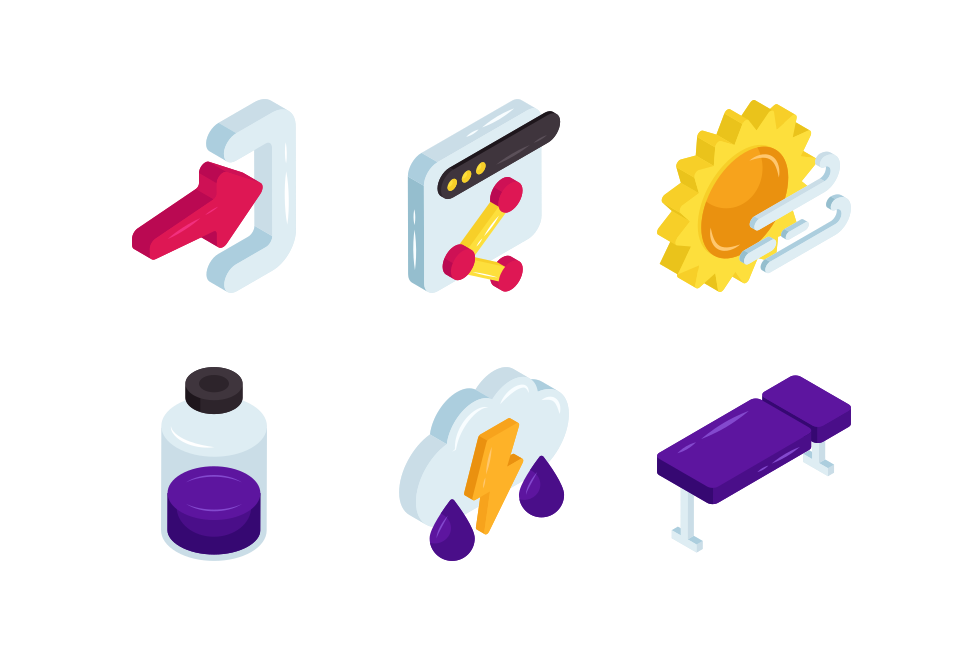 Miscellaneous Isometric Icons Vol 6 Large Set Preview