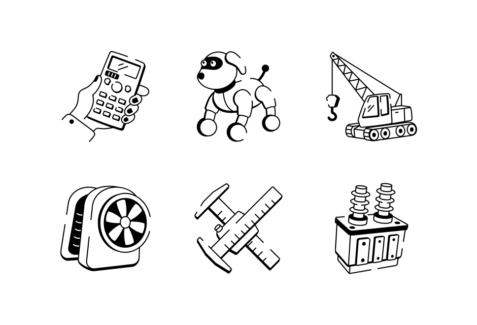 Engineering Doodle Icon Set  Large Set Preview