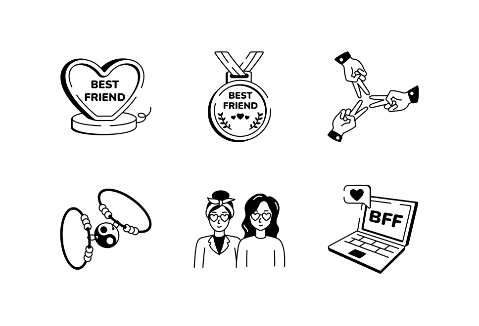 BFF Drawing Illustration Large Set Preview