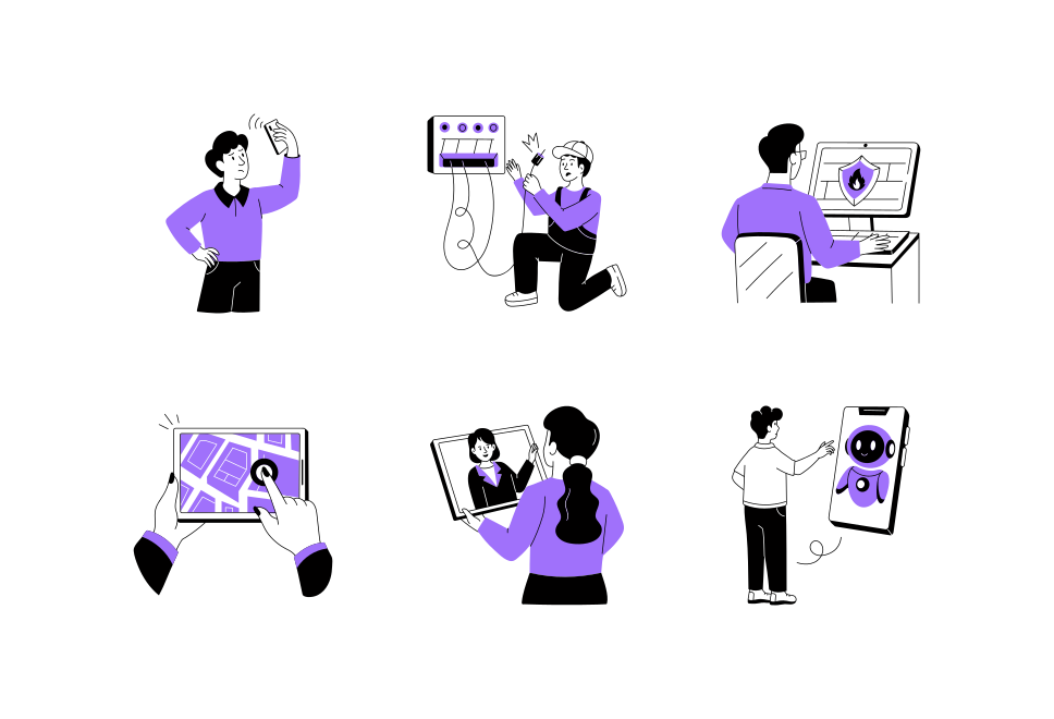 Networking and Communication Illustration  Large Set Preview